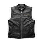 Harley Motorcycle Leather Vest | Genuine Cowhide | Custom Fit