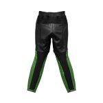 Kvell Sports black and green motorcycle leather racing pants with knee protection-back