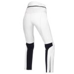 Kvell Sports women’s white motorcycle leather riding pants with black panels