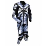 Kvell Sports Spider Grey Camo One-Piece Motorcycle Leather Racing Suit - Image 3