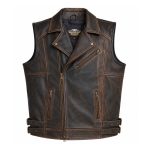 vintage brown leather motorcycle vest, brown biker vest, distressed leather motorcycle vest, mens leather biker vest, cruiser motorcycle vest, asymmetrical zipper vest, cafe racer leather vest, vintage motorcycle vest, custom biker vest, custom leather vest, motorcycle leather waistcoat, Kvell Sports