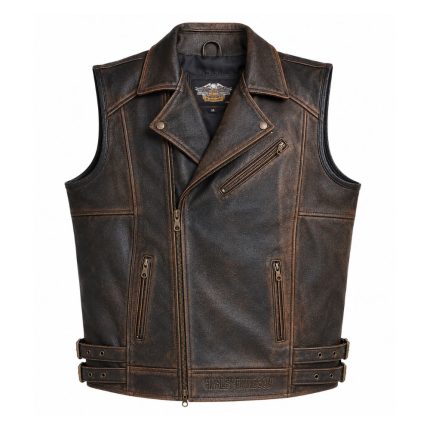 vintage brown leather motorcycle vest, brown biker vest, distressed leather motorcycle vest, mens leather biker vest, cruiser motorcycle vest, asymmetrical zipper vest, cafe racer leather vest, vintage motorcycle vest, custom biker vest, custom leather vest, motorcycle leather waistcoat, Kvell Sports