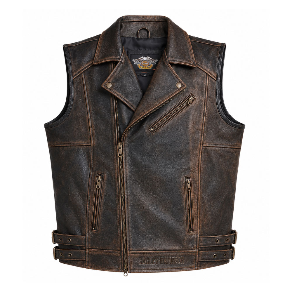 Kvell Sports Iron Heritage Vintage Brown Leather Motorcycle Vest vintage brown leather motorcycle vest, brown biker vest, distressed leather motorcycle vest, mens leather biker vest, cruiser motorcycle vest, asymmetrical zipper vest, cafe racer leather vest, vintage motorcycle vest, custom biker vest, custom leather vest, motorcycle leather waistcoat, Kvell Sports