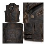 Kvell Sports Iron Heritage Vintage Brown Leather Motorcycle Vest - Image 3