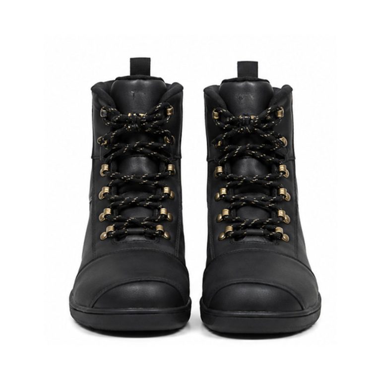Kvell Sports Black Motorcycle Street Riding Shoes Front View