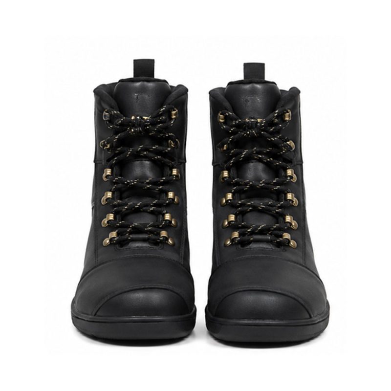 Kvell Sports Black Motorcycle Street Riding Shoes Front View