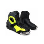 Black & Neon Motorcycle Street Riding Shoes with Ankle & Toe Protection - Kvell Sports