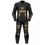 Kvell Sports Yamaha black and gold custom motorcycle leather racing suit