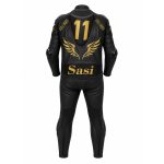 Kvell Sports Yamaha Black Gold Custom One-Peice Motorcycle Leather Racing Suit - Image 2