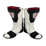 Kvell Sports White Motorcycle Racing Boots Side View