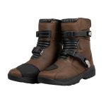 Kvell Sports TrailRider Pro brown motorcycle touring boots with dual buckle closures