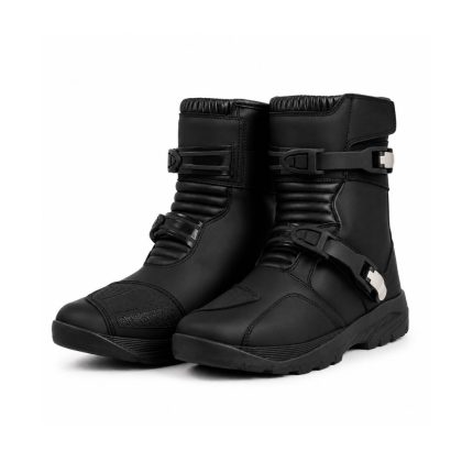 Kvell Sports UrbanRider Pro black motorcycle touring boots with dual buckle closures