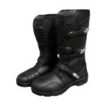 Kvell Sports Black Motorcycle Touring Boots with Adjustable Buckles