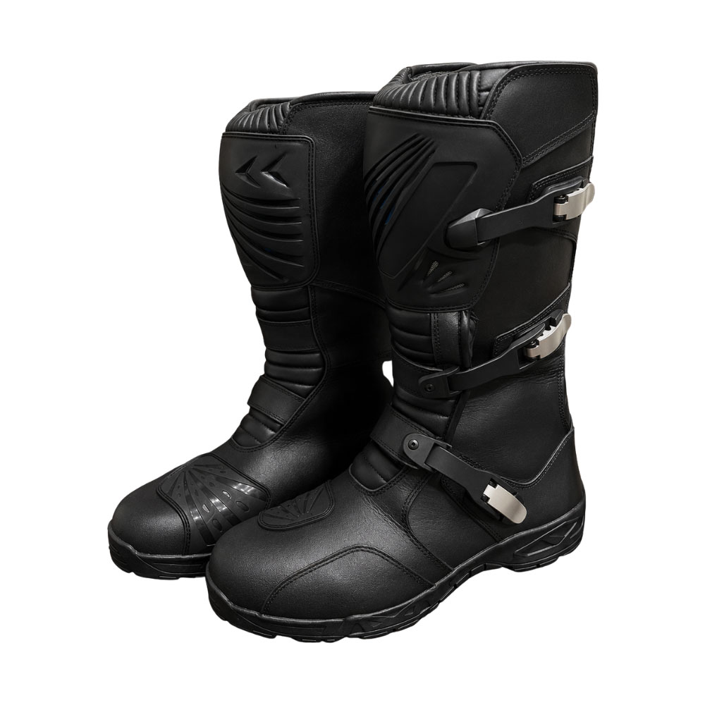 Black Motorcycle Touring Boots - Kvell Sports Kvell Sports Black Motorcycle Touring Boots with Adjustable Buckles