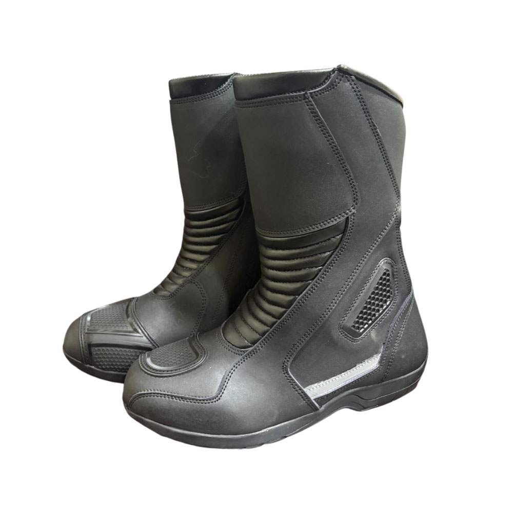 Black Motorcycle Touring Riding Boots - Kvell Sports Kvell Sports Black Motorcycle Touring Boots with Reinforced Ankle and Toe Areas